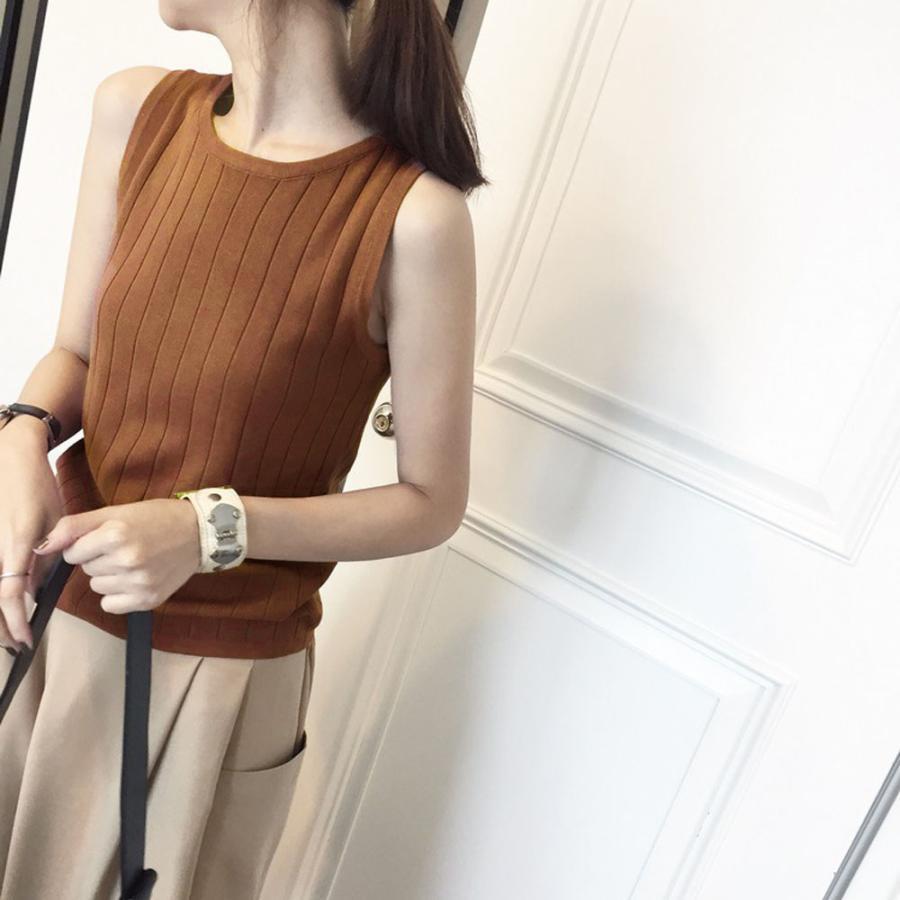 ニット・セーター | ニット サマーニット 春 無地 トップス リブニット タンクトップ レディース