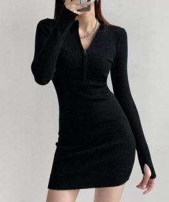 ワンピース | ニットタイト 長袖指穴 韓国