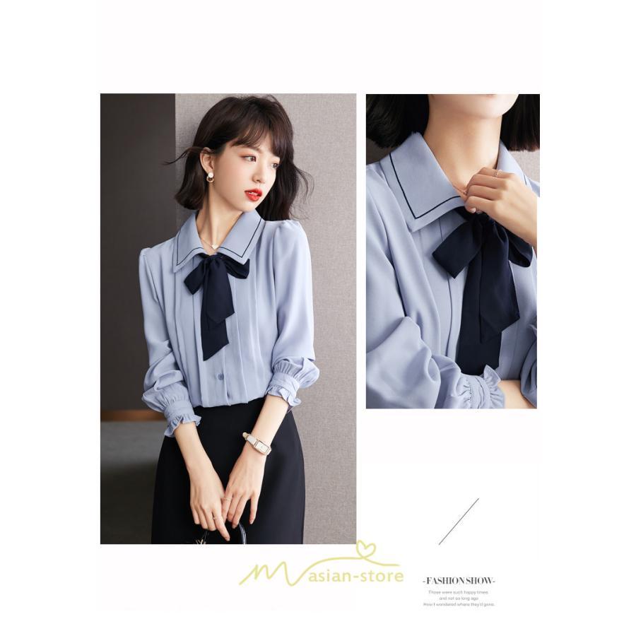 シャツ・ブラウス | シャツ ブラウス シフォンブラウス トップス 長袖 レディース きれいめ オフィス リボン 通勤 通学 オシャレ ナチュラル 可愛い 上品 2022 キレイめ 秋服