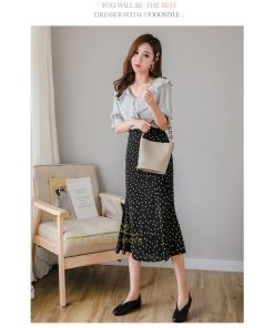 スカート | マーメイドマーメイド レディース ボトムス ロング丈 美シルエット ドット柄 シフォン20代30代40代 通勤通学 春夏 カジュアル 2022