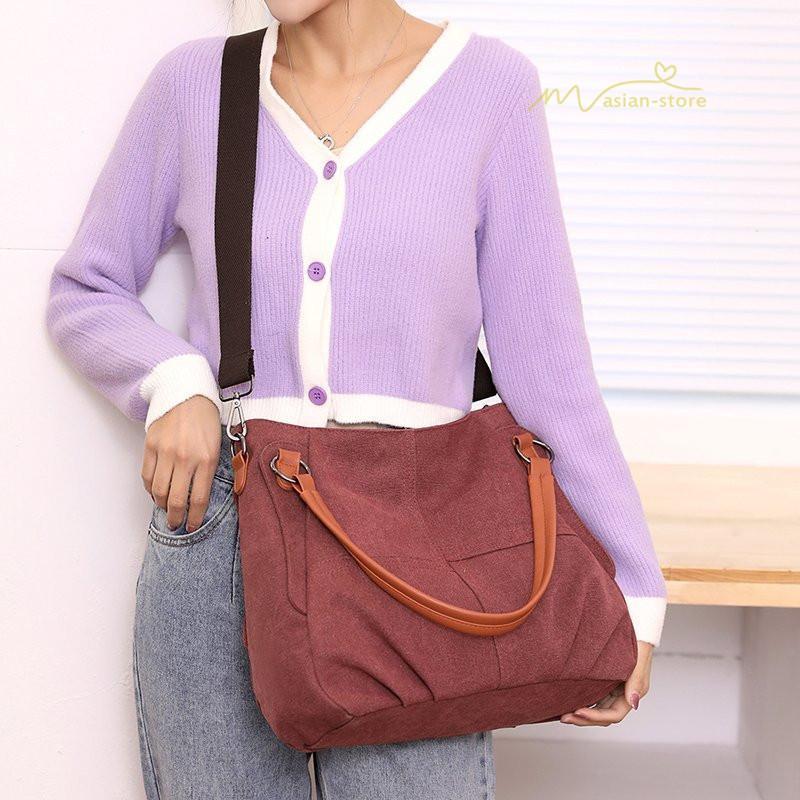 女性用バッグ | トートバッグ レディース ショルダーバック 大きめ ママバッグ 多収納 鞄 肩掛け 多機能バッグ 手提げかばん キャンパス ズック 斜めがけ 帆布 大容量