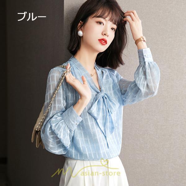 シャツ・ブラウス | ブラウス シャツ 秋 秋服 レディース 蝶結び チェック柄 春 秋 新作 シフォン 長袖 ゆったり 可愛い キレイめ エレガント おしゃれ お出かけ 通勤 カジュアル