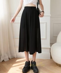 ワイドパンツ | ガウチョパンツ レディース ボトムス ハイウエスト ゆったり パンツ シフォンパンツ スカート風 涼しい 2022 夏 さらさら カジュアル きれいめ