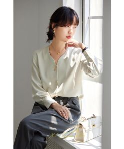 シャツ・ブラウス | ブラウス レディース シャツ トップス Vネック 長袖シャツ 無地 オフィス カジュアル おしゃれ 通勤 お仕事 フォーマル 上品 20代30代40代50代 可愛い