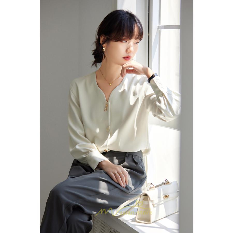 シャツ・ブラウス | ブラウス レディース シャツ トップス Vネック 長袖シャツ 無地 オフィス カジュアル おしゃれ 通勤 お仕事 フォーマル 上品 20代30代40代50代 可愛い