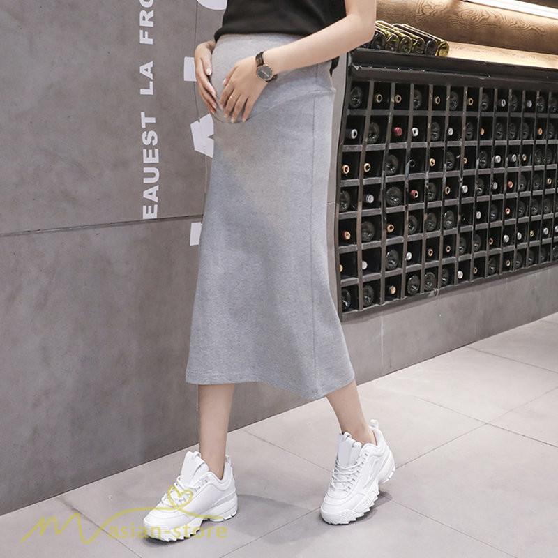 スカート | Aラインマタニティウェア 着痩せ レディース 着痩せ 上品 大きいサイズ 裾口スリット 産前 妊婦 薄手 サマー 日常 夏服 マタニティお出かけ