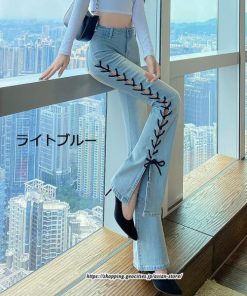 チノ・テーパード・ジョガー・スキニーパン | ブーツカット デニムパンツ レディース フレア ロング丈 カットオフ ストレッチ ハイウェスト コーデ ジーンズ 美脚パンツ 新作 20代30代40代 スリット 脚長