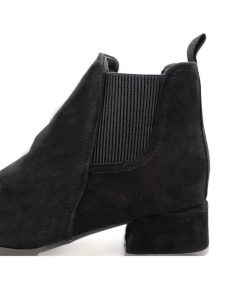 パンプス | サイドゴア レディース ローヒール靴 スエード 太ヒール ショートブーツ ブーティー 歩きやすい