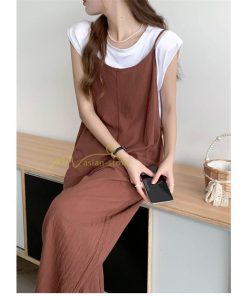 オーバーオール サロペット | サロペット オーバーオール オールインワン ワイドパンツ レディース 無地 キャミ ガウチョ 20代30代40代 着痩せ 可愛い 送料無料 ワイドサロペット