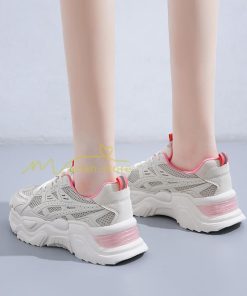 スニーカー | レディース 白 ダッドレディース 厚底 身長アップ ランニングシューズ 通気 厚底シューズ 厚底ダッドスニーカー 軽量 美脚 歩きやすい