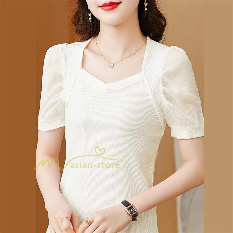 tシャツ・カットソー | Tシャツ レディース チュニック 春 夏 春夏 チュニックTシャツ トップス 20代 30代 40代 OL ママ 母 上品 ファッション カジュアル 着痩せ エレガント お出かけ