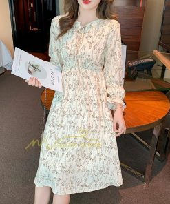 ミディアム | ワンピース レディース 長袖 膝丈ワンピー 春秋 きれいめワンピース オフィス ハイウエスト 春夏新作 通勤通学 カジュアル お出かけ 20代30代40代 エレガント