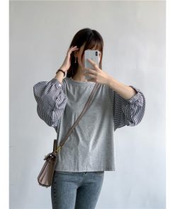 tシャツ・カットソー | Tシャツ 長袖 レディース カジュアル レイヤード カットソー シャツ 異素材 切り替え トップス Tシャツ ブラウス 20代 重ね着 30代 秋物 50代 ゆったり