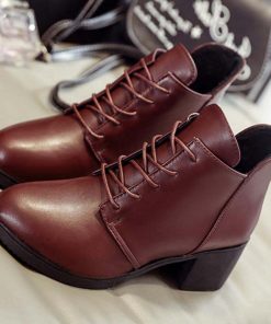 新作入荷アイテム | レースアップ ブーティ ローヒール ショートブーツ レディース 履きやすい