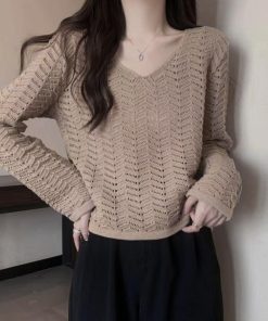 透かし編みトップス | 透かし編みニット メッシュニット 春秋冬