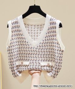 ベスト | ニットレディース トップス Vネック タンクトップ ノースリーブ 袖なし インナー ニット 女ニット 20代30代 重ね着風 レイヤード風 セーター
