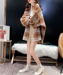 シャツ・ブラウス | チェック柄シャツ 起毛シャツブラウス韓国