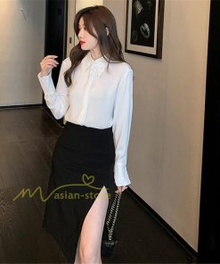 シャツ・ブラウス | ワイシャツ レディース ブラウス 長袖 おしゃれ オフィス 通勤 事務服 仕事 ビジネス 20代30代40代50代 お出かけ 韓国ファッション 着痩せ カジュアル 通学