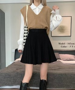 ミニスカート | プリーツスカート 編み レディース 韓国