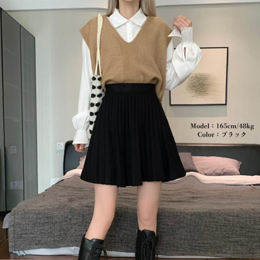 ミニスカート | プリーツスカート 編み レディース 韓国