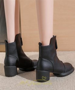 ショートブーツ | ブーツ レディース 厚底靴 疲れない 歩きやすい おしゃれ ファスナー 美脚 太ヒール カジュアル 通勤 高級感 個性的 通学 お出かけ 旅行