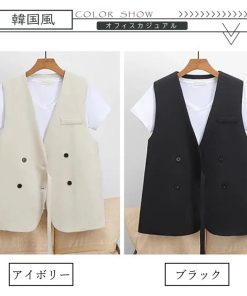 ベスト | ジレ 前開き ノースリーブ 春秋