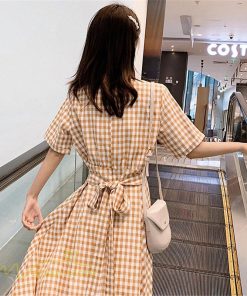 マキシ | ワンピース Aライン レディース チェック柄 上品 着痩せ Vネック 気質 ロングワンピース サマーワンピース 夏新作 大きいサイズ 40代 20代 30代 上品 通勤通学