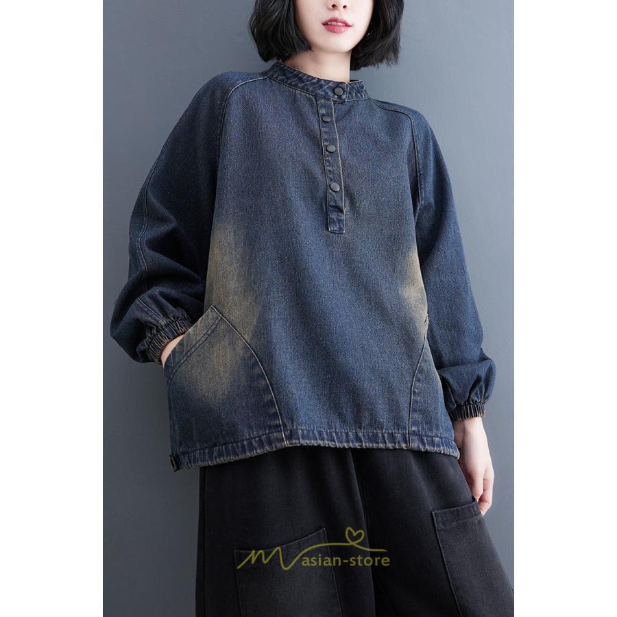 パーカー | デニム デニムレディース プルオーバー フード トレーナー チュニック ワンピース マタニティ 秋 冬 デニムワンピース 大きいサイズ