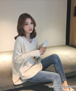ニット・セーター | ニット レディース 秋 秋服 トップス セーター 秋服コーデ 長袖 Vネック オフィスカジュアル プルオーバー ゆったり 大きめ ラウンドヘム模様編みニット 冬服