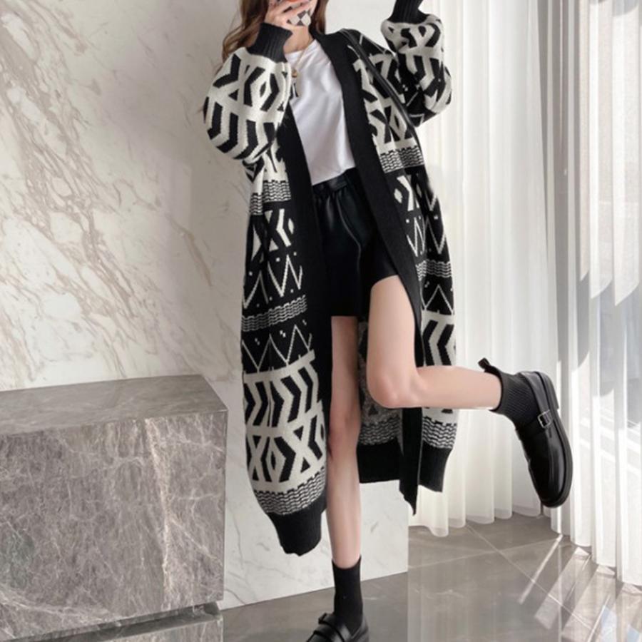 カーディガン | ニットロングカーディガンレディース韓国冬