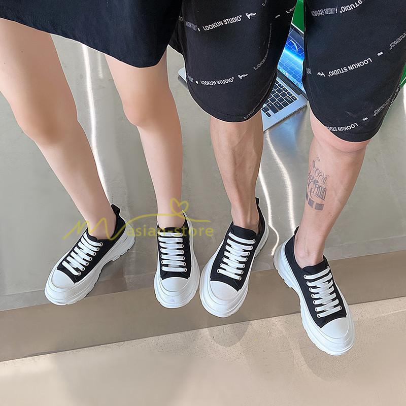 スニーカー | スニーカー レディース メンズ レディースシューズ ローカット 靴 ウォーキングシューズ キャンバス 美脚 お揃い Pu革 歩きやすい 厚底送料無料