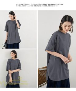 tシャツ・カットソー | カットソー Tシャツ レディース 着痩せ 無地 半袖 クルーネック おしゃれ フリーサイズ 6色展開 裾口スリット 夏新作 柔らか 体型カバー おしゃれ カジュアル