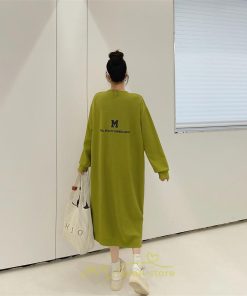 マキシ | スウェットワンピース ロングトレーナー ロングワンピース スウェット 裾スリット ゆったり 体型カバー 大きいサイズ 大人 秋冬 かわいい 20代30代 50代