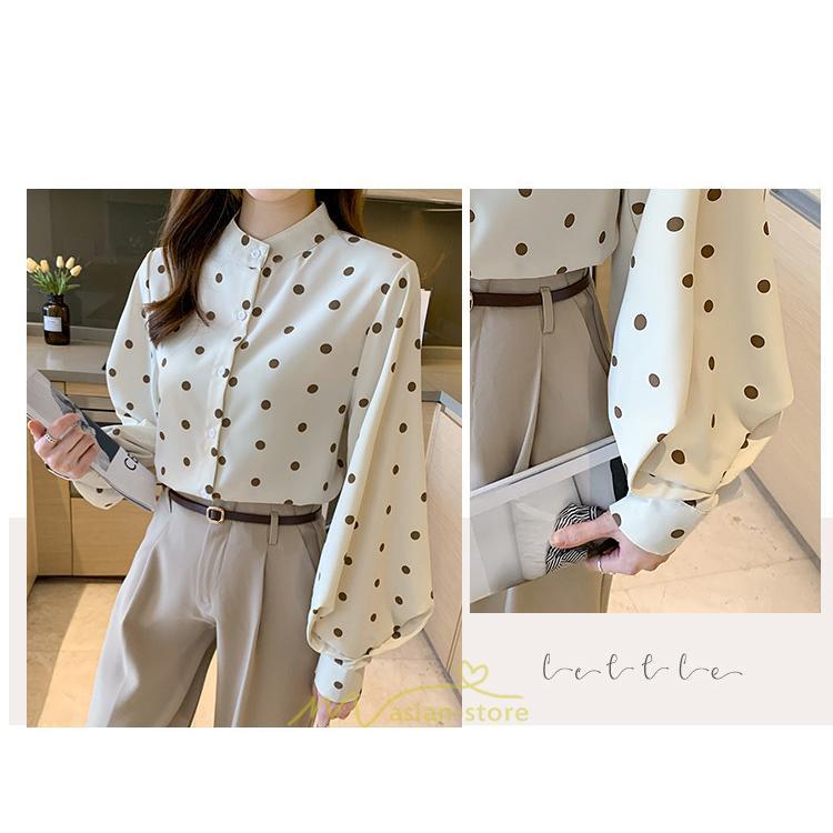 シャツ・ブラウス | シャス ブラウス 春夏 秋 シフォン レディース 長袖 フォーマル オフィス 入学式 入園式 ドット柄 外出 お出かけ ビジネス 20代30代40代50代 通勤 OL