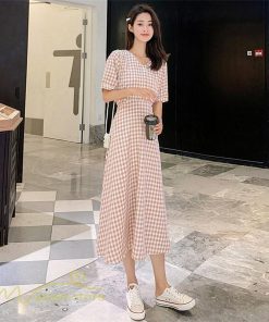 マキシ | ワンピース Aライン レディース チェック柄 上品 着痩せ Vネック 気質 ロングワンピース サマーワンピース 夏新作 大きいサイズ 40代 20代 30代 上品 通勤通学