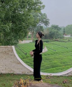 ニットワンピース | ワンピース 春 春服 レディース 長袖 ゆったり 秋 冬 vネック 着痩せ スリット 旅行 女子会 デート 20代30代40代50代 お出かけ