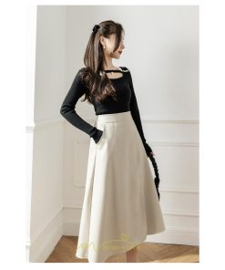 スカート | ロング秋冬 レディース フレア Aライン スリット 上品 フェミニン レザーかっこいい 通勤 OL キレイめ オフィス カジュアル