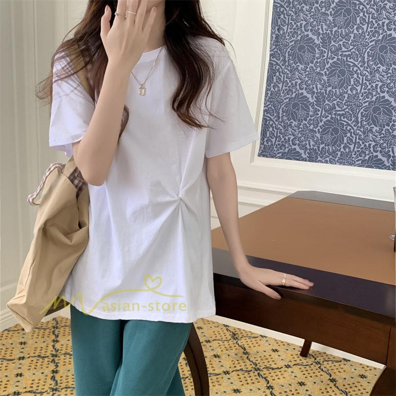 tシャツ・カットソー | Tシャツ カットソー トップス レディース 半袖 無地 春夏新作 オフィス おしゃれ クルーネック シンプル コーデ きれいめ 着痩せ 快適 20代30代40代50代 着回し