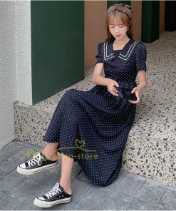 マキシ | ワンピース レディース 40代 半袖ワンピース 春夏 きれいめ マキシ丈ワンピース ドット柄 黒 着痩せ 体型カバー 30代 カジュアル 50代 上品 お出かけ アウター