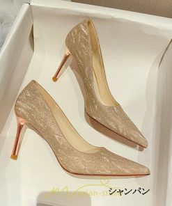 パンプス | 痛くない ハイヒール 4cm6cm8cm8cm ポインテッドトゥ 通勤 脱げない シャンパン シルバー 走れる レディース OL 20.5-26.5cm 通勤 春 ビジネス