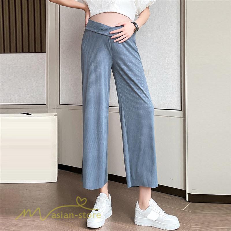 パンツ レギンス | マタニティ パンツ レディース 着痩せ 上品 マタニティウェア ローウエスト ワイドパンツ マタニティパンツ 妊婦服 夏服 薄手 サマーパンツ お出かけ 9分丈 夏