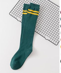 ストール | レディース 2本ライン 通学 ボーダー 靴下 無地 ロングソックス 靴下 綿 ハイソックス