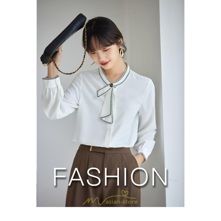 シャツ・ブラウス | ブラウス レディース 長袖 50代 白 シャツ ゆったり トップス きれいめ フォーマル 上品 フェミニン 高品質 20代 スカーフタイ 40代 通勤 シフォン OL 30代