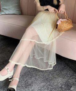 フレアスカート | チュールスカート アシンメトリー 韓国風
