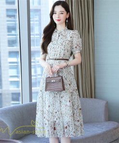 ミディアム | ワンピース レディース 着痩せ Aラインワンピース サマーワンピース 春 夏 ミディアムワンピース 上品 大きいサイズ 花柄 フレア 上品 20代 30代 半袖 40代