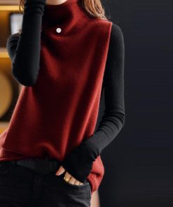 ニット・セーター | ニットベスト ハイネック ニットチョッキ