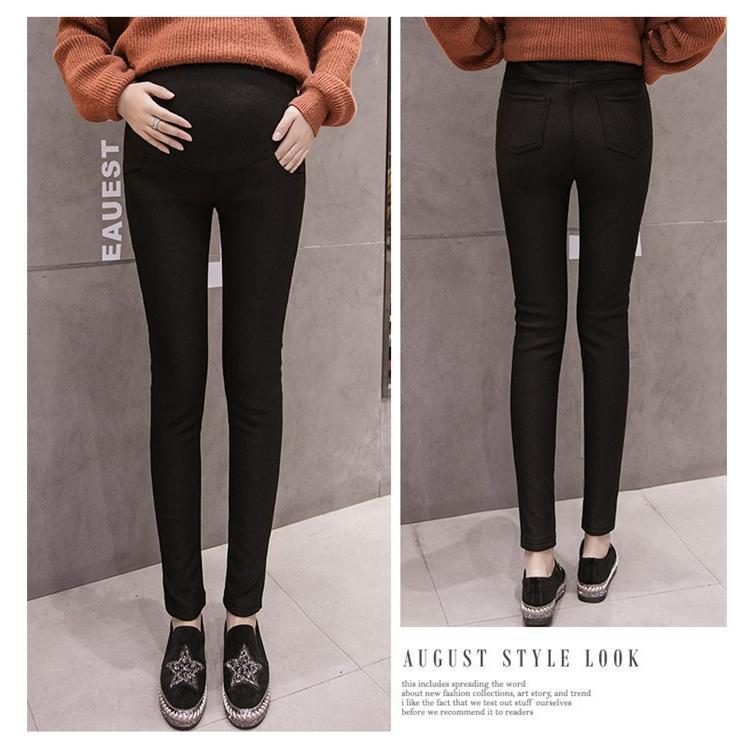 マタニティ | 短納期マタニティデニムパンツ ストレッチパンツ ロングパンツ ボアパンツ 裏起毛 保温 あたっか XXXLまで 妊婦服 調整できる ウエストゴム マタニティウェア