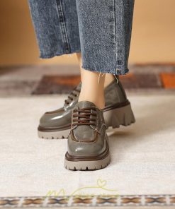 ローファー | 厚底 レディース 厚底スニーカー レースアップ スニーカー PU 合皮 通学 通勤 かわいい 送料無料 可愛い 冬 夏 秋 春
