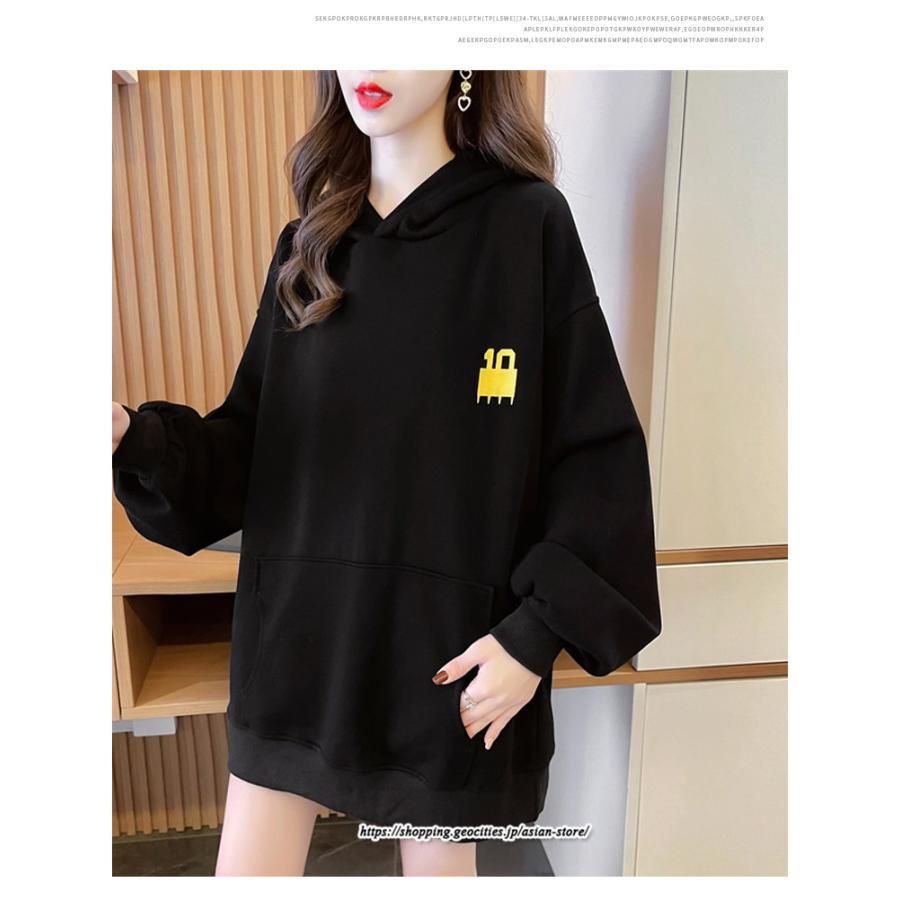 パーカー | レディース 秋 長袖 体型カバー スウェット トレーナー プルオーバー 厚手 後ポケット外し可 トップス 50代 40代 春 30代 おしゃれ 20代 フード