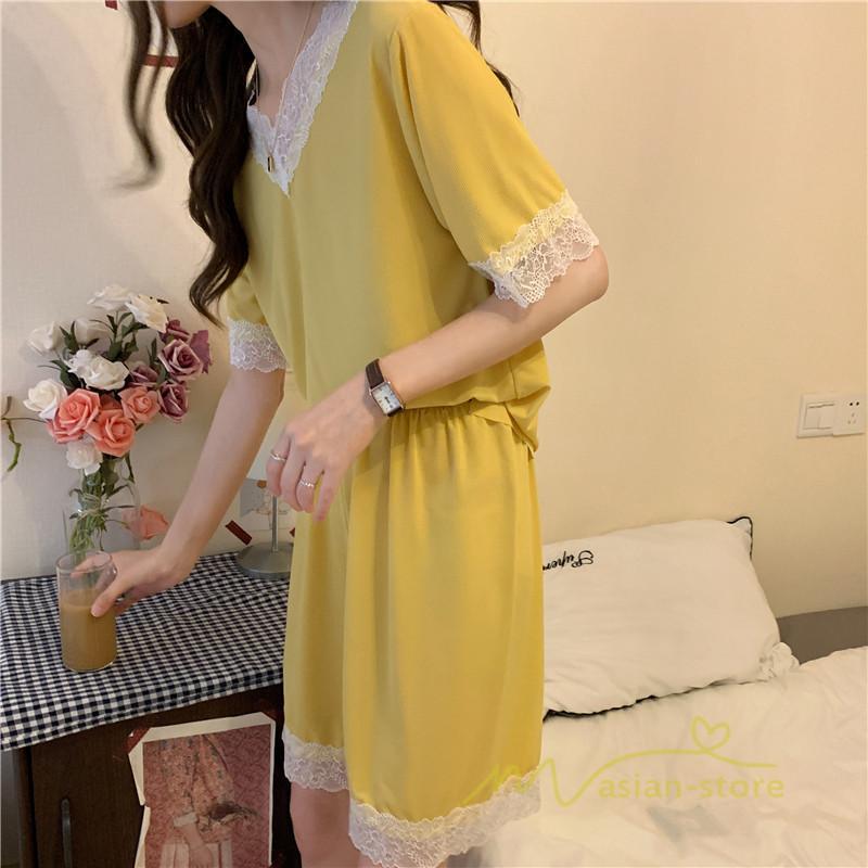 パジャマ ルームウェア | パジャマ レディース 夏 半袖 ルームウェア 涼しい 部屋着 ナイトウェア 寝間着 柔らかく軽い薄手の快適Tシャツパジャマ 部屋着 薄手パジャマ 上下セット